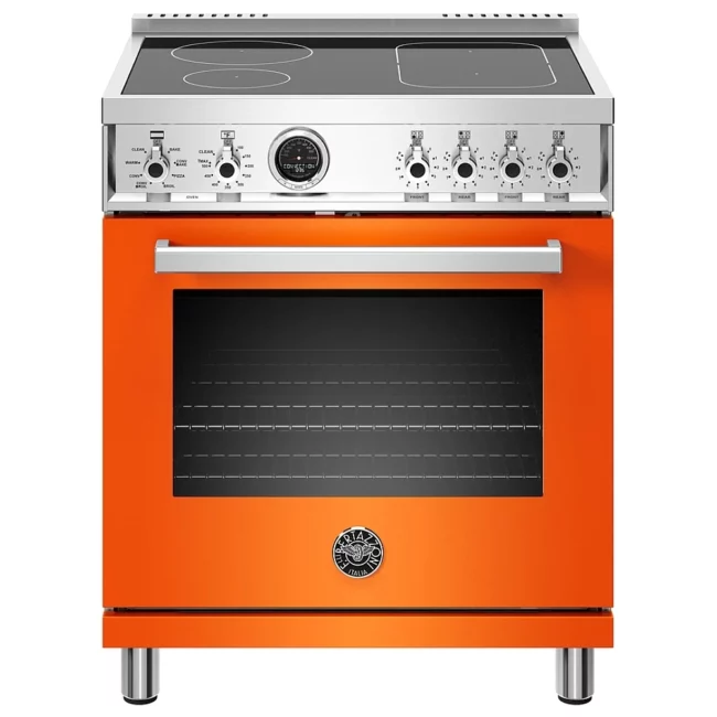 Cuisinière professionnelle à induction Bertazzoni – 30 pouces, 4,7 pi³, convection, autonettoyante, sans tiroir, fini distinctif – PROF304INSART
