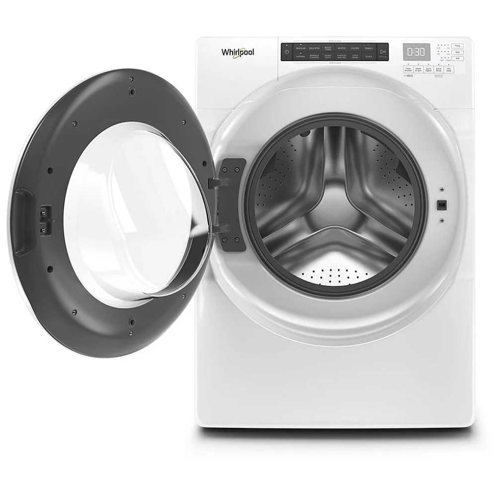Ensemble laveuse et sécheuse frontale Whirlpool 27 pouces, Amana, 5 pi³+7.4 pi³, blanche – WFW560CHW & YNED5800HW - Image 3