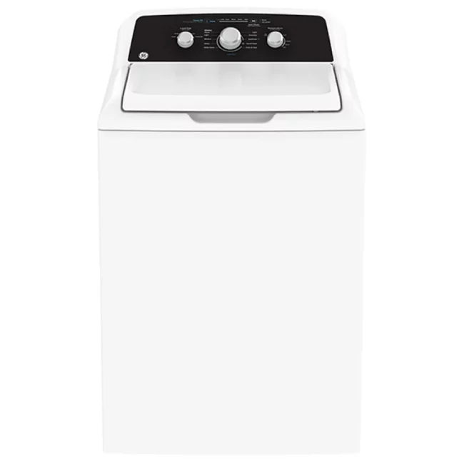 Laveuse GE – chargement vertical 27 pouces, 4,4 pi³, blanc – GTW334BMRWS