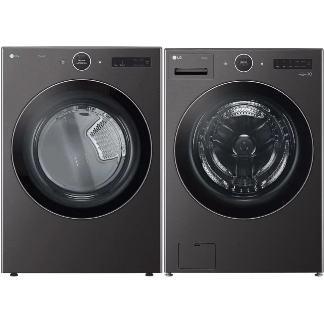 Ensemble laveuse-sécheuse LG – laveuse frontale 5,8 pi³ & sécheuse 7,4 pi³ noir – WM6700HBA & DLEX6700B