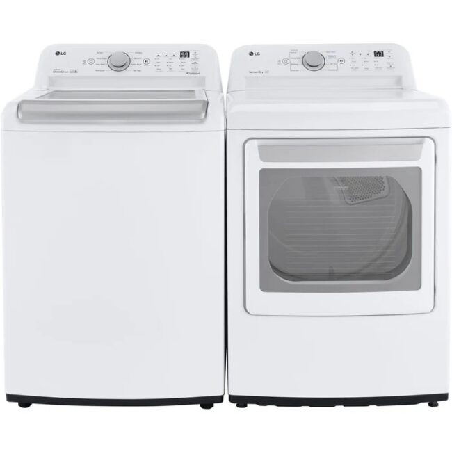 Ensemble laveuse sécheuse LG 27 pouces blanc – WT7150CW & DLE7010W
