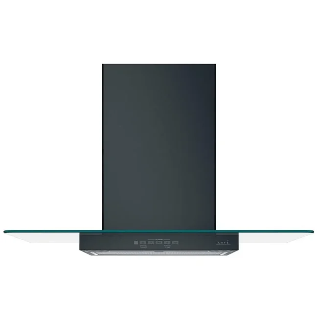 Hotte murale GE Café noire 30 pouces, 350 CFM, éclairage halogène – CVM73013MDS