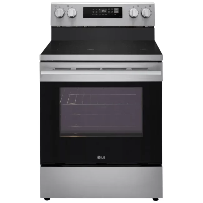Cuisinière électrique LG 30 pouces inox , Wi-Fi ThinQ® et autonettoyage – LREN6321VE