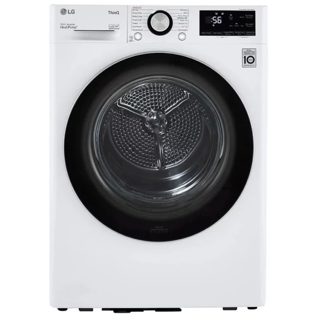 LG 24-inch Compact White Heat Pump Dryer, 4.2 cu. ft. – DLHC1455W
