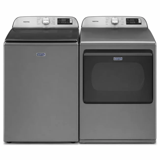 Ensemble laveuse-sécheuse Maytag Pet Pro – laveuse 6 pi³ & sécheuse vapeur 7,4 pi³, Wi-Fi – MTW7205RR & YMED6205RR