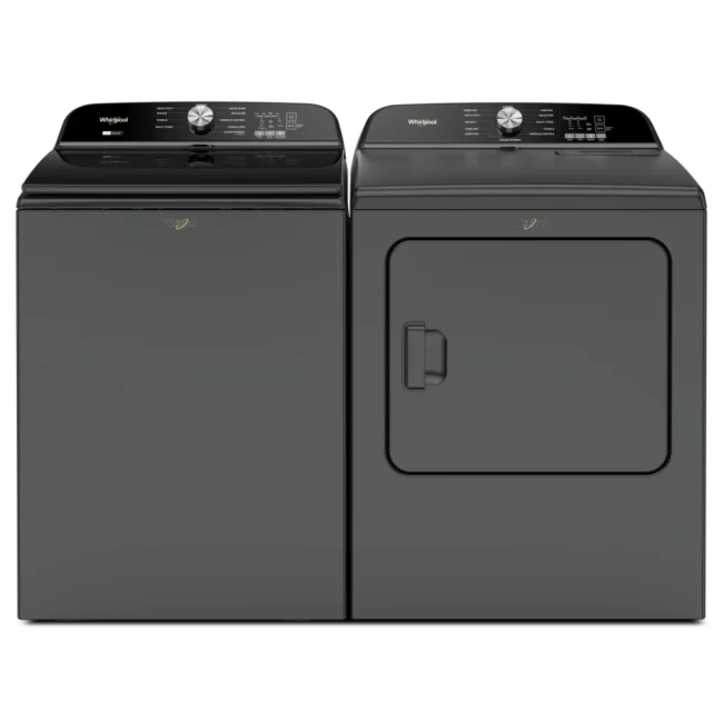 Ensemble laveuse et sécheuse Whirlpool – laveuse 6,1 pi³ avec agitateur et turbine, sécheuse électrique 7 pi³  – WTW6157PB & YWED6150PB