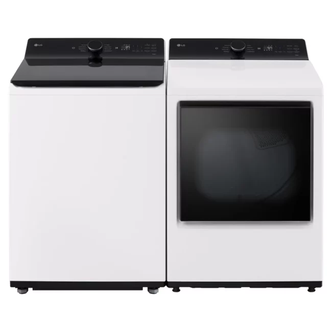 Ensemble laveuse et sécheuse LG – laveuse 6,1 pi³ avec agitateur et sécheuse électrique 7,3 pi³, Wi-Fi – WT8405CW & DLE8400WE