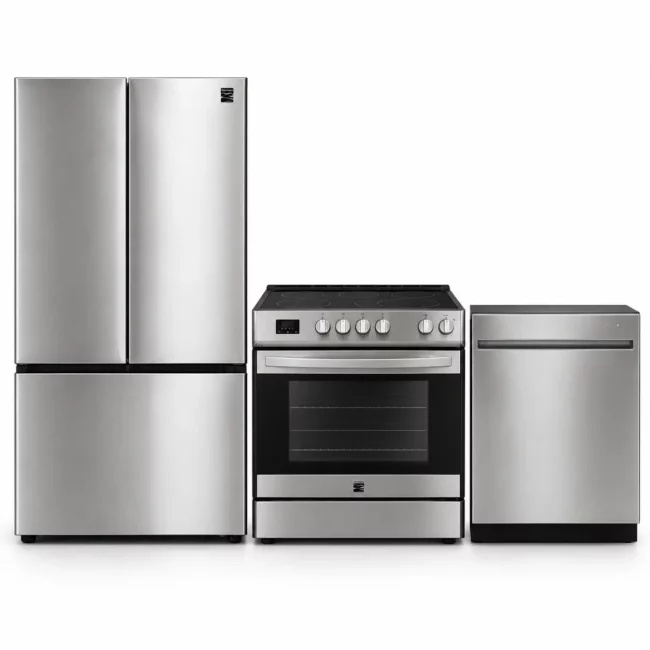 Ensemble cuisine inox - réfrigérateur, cuisinière à induction & lave-vaisselle - KKFDR32 + 22-96873 + GBT600SSVFS