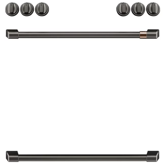 Kit poignées et boutons Café - 8 pièces, noir brossé pour cuisinière à induction - CXFCHHKPMBT