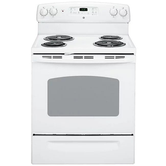 Cuisinière GE à serpentins - SensiTemp, four autonettoyant & 5,0 pi³ - JCBP240DMWW