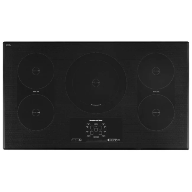 Surface de cuisson à induction KitchenAid - 36 po, zones pont & 5 éléments - KICU569XBL