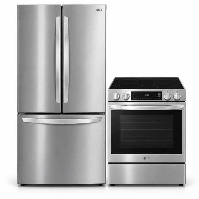 Combo cuisine LG 30 po - réfrigérateur 22 pi³ & cuisinière induction UltraHeat - LRFNS2200S & LSIL6334F
