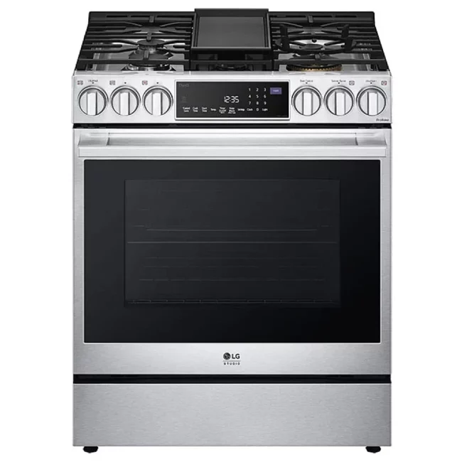 Cuisinière à gaz LG STUDIO - InstaView, Air Sous Vide & four 6,3 pi³ - LSGS6338F