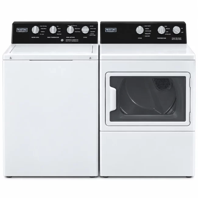 Ensemble laveuse-sécheuse Maytag - qualité commerciale 4 & 7,4 pi³, PowerWash et IntelliDry - MVWP585GW & YMEDP586GW