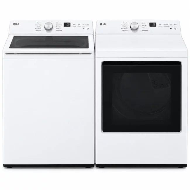 Ensemble laveuse-sécheuse LG - 5,6 & 7,3 pi³, EasyUnload, AI Sensor Dry - WT8205CW & DLE8200W