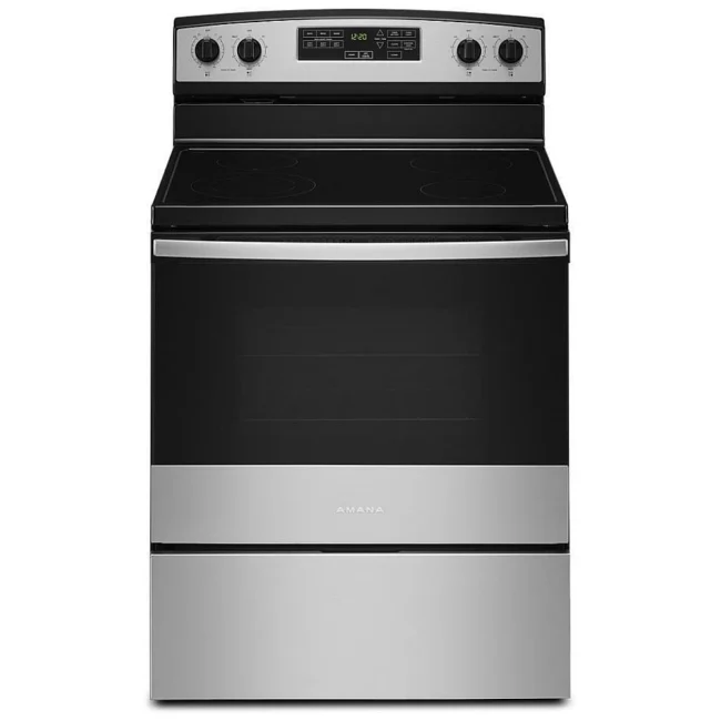 Cuisinière autonettoyante Amana - 4,8 pi³, 3000 W & inox - YAER6603SMS
