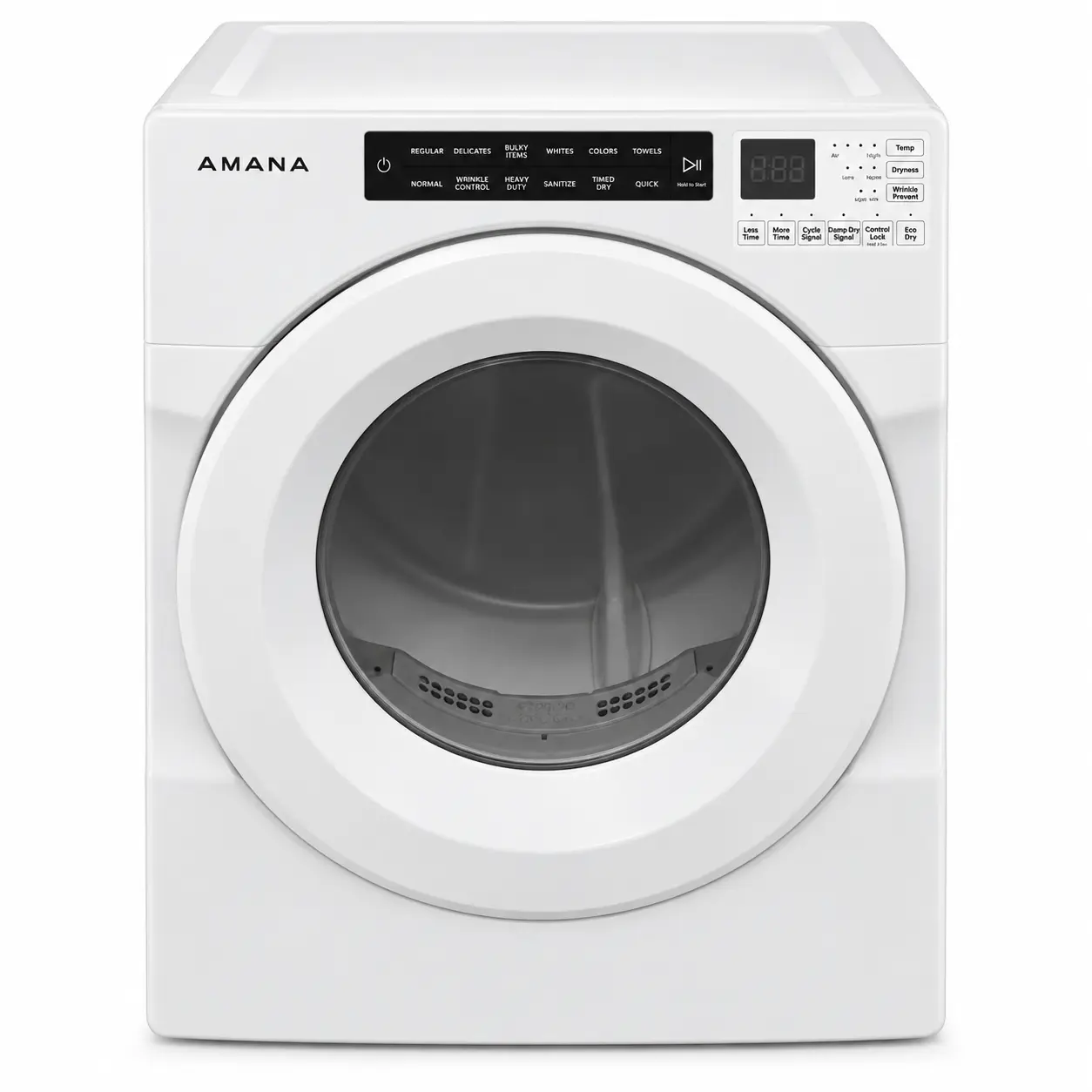 Sécheuse électrique Amana 7,4 pi³ - capteurs d’humidité, Sanitize & empilable - YNED5800HW