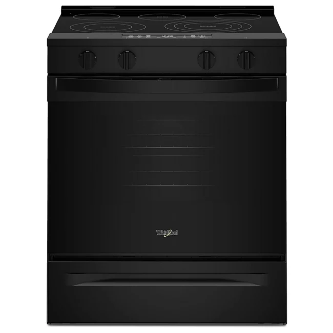 Cuisinière électrique Whirlpool noire - 30 po, WipeClean & double nettoyage - YWSES5030SB