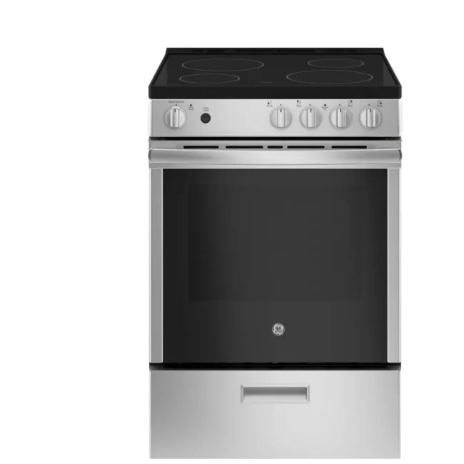 Cuisinière GE compacte - 24 po, surface vitrocéramique et Steam Clean - JCAS640RMSS