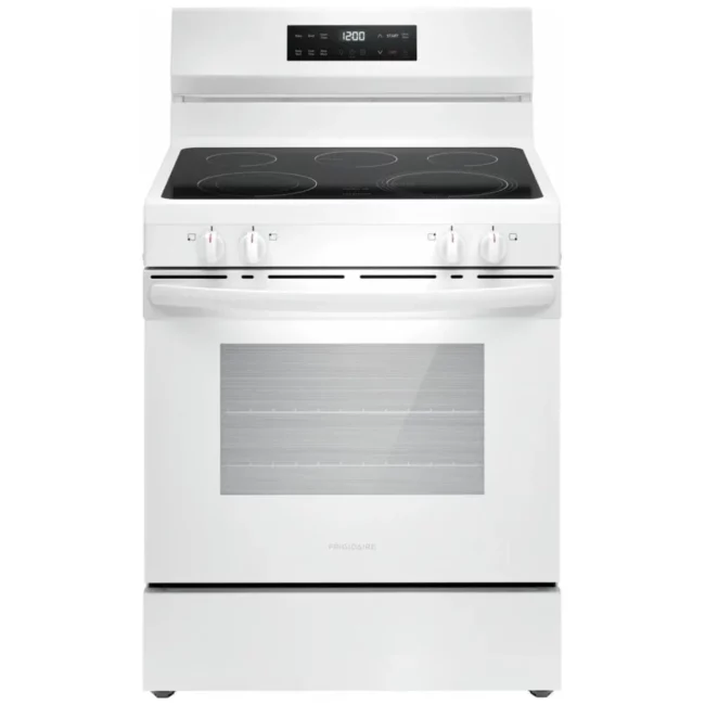 Cuisinière électrique Frigidaire 30 pouces, four 5,3 pi³ et surface lisse – FCRE306CAW
