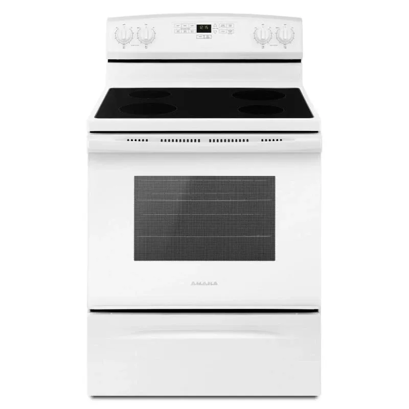 Cuisinière électrique Amana 30 pouces, surface lisse et four 4,8 pi³ – YAER6303MFW