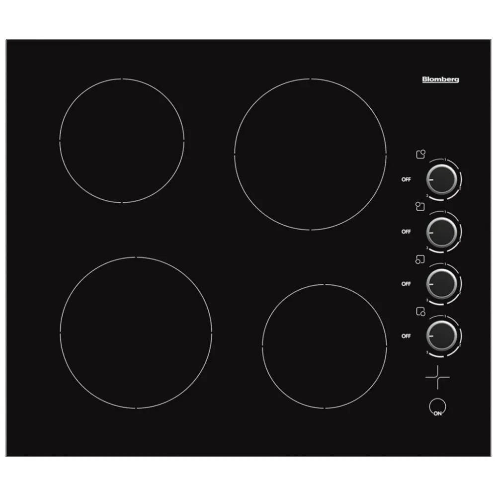 Plaque de cuisson électrique Blomberg 24 pouces à 4 éléments noire – CTE24402