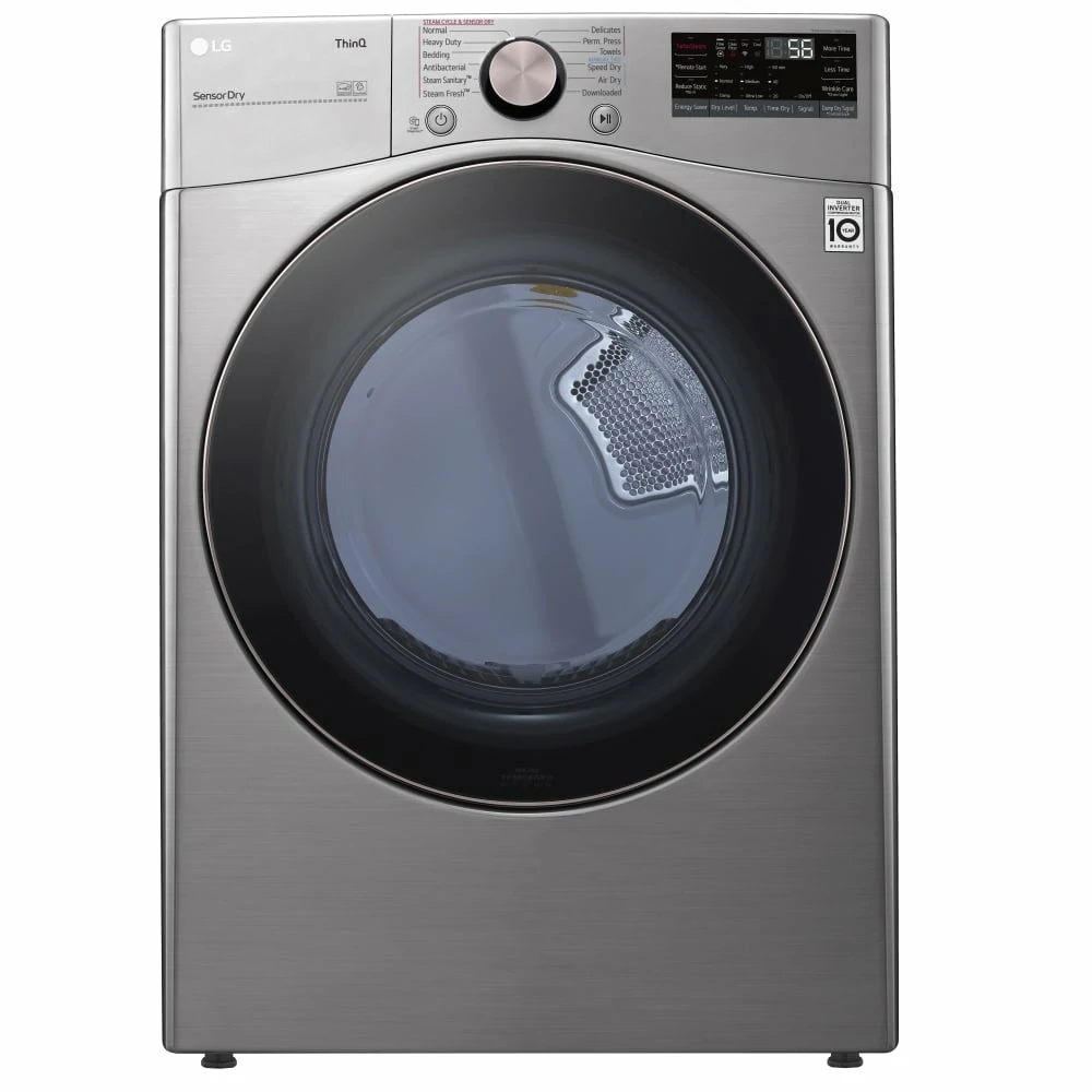 Sécheuse électrique LG - 27 pouces acier graphite, 7,4 pi³, TurboSteam & séchage intelligent - DLEX3850V