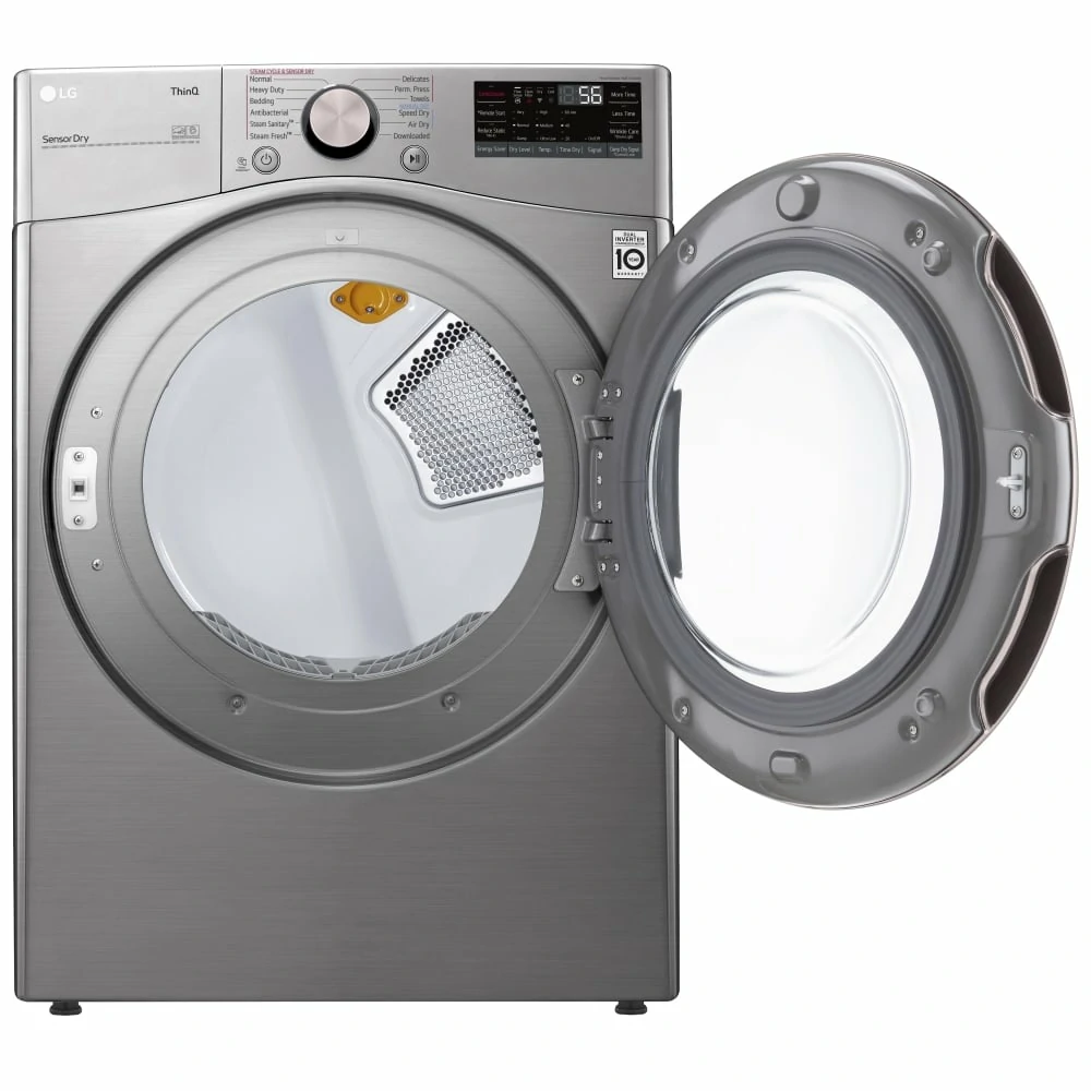 Sécheuse électrique LG - 27 pouces acier graphite, 7,4 pi³, TurboSteam & séchage intelligent - DLEX3850V – Image 2