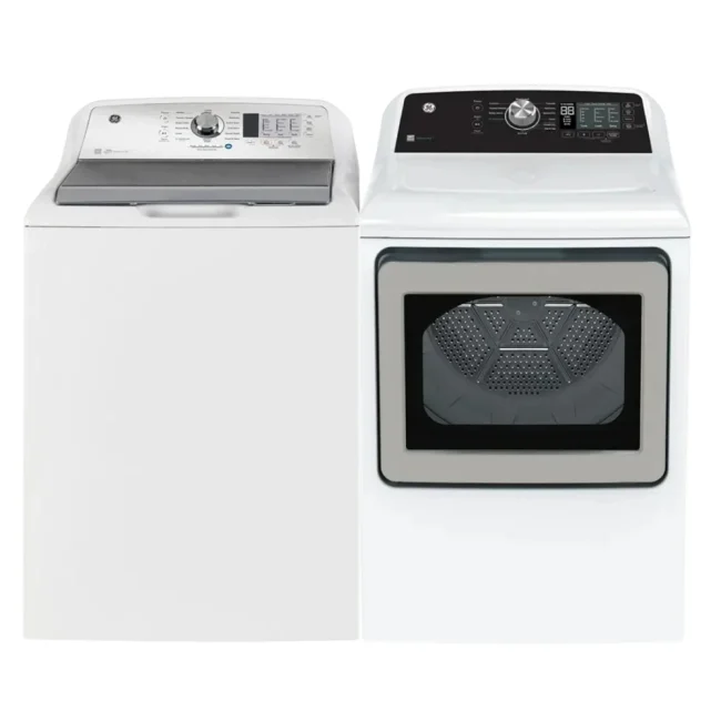 Ensemble laveuse et sécheuse GE grande capacité blanc – GTW685BMRWS & GTD68EBMRWS