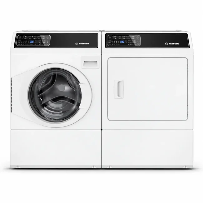 Ensemble laveuse-sécheuse Huebsch Pet Plus - 27 po blanc, 3,5 pi³ & 7 pi³, vapeur - FF7111WN & DF7111WE
