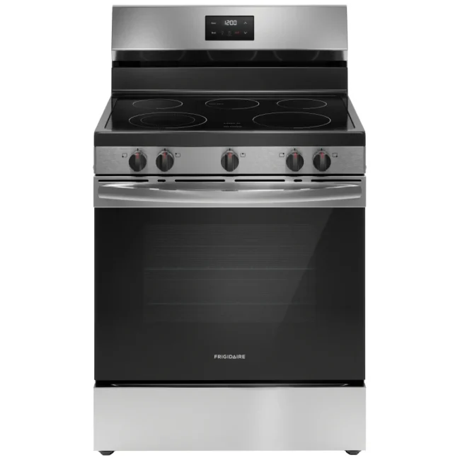 Cuisinière électrique Frigidaire à ébullition rapide - 30 pouces inox, Quick Boil 3 000 W et four 5,3 pi³ - FCRE305CBS