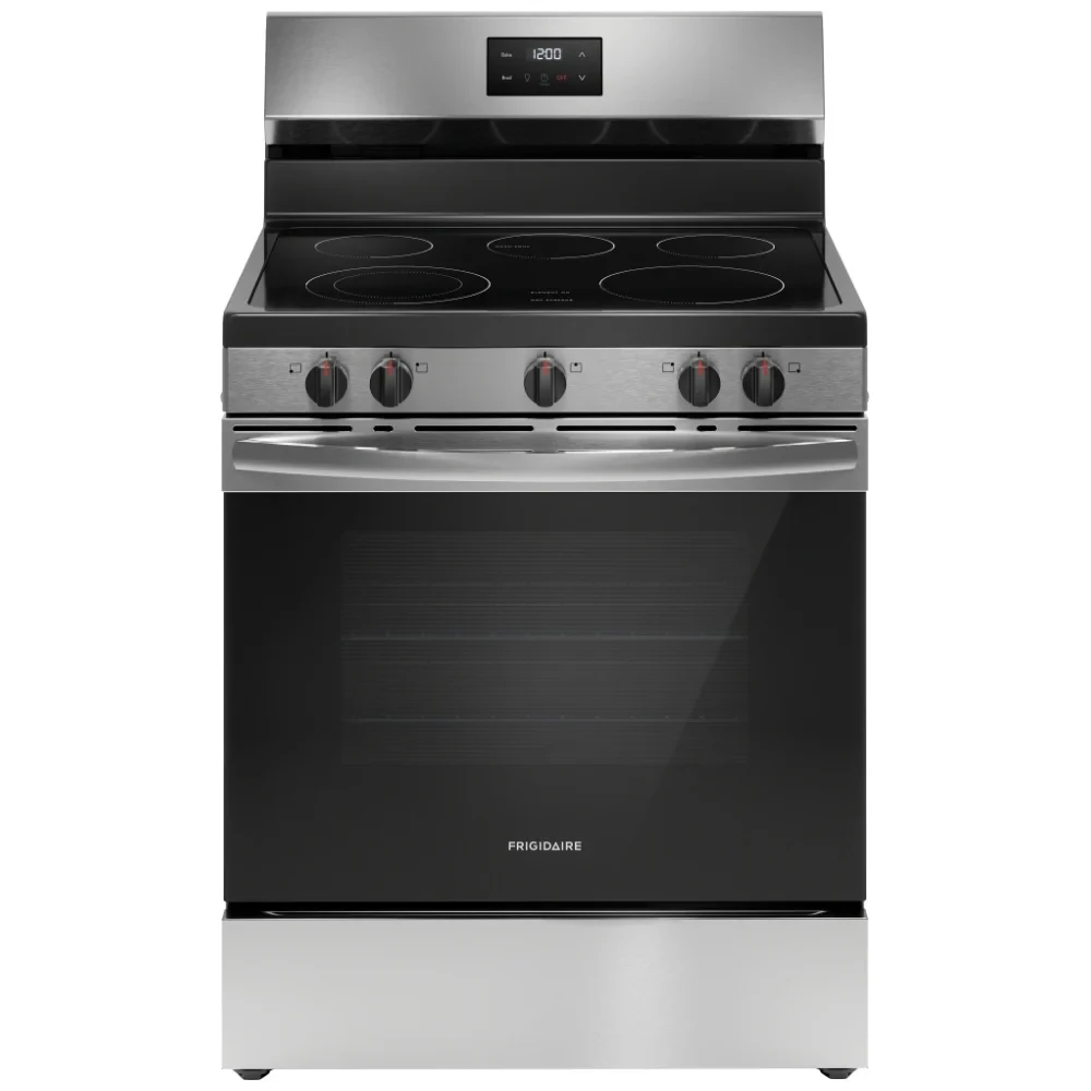 Cuisinière électrique Frigidaire à ébullition rapide - 30 pouces inox, Quick Boil 3 000 W et four 5,3 pi³ - FCRE305CBS