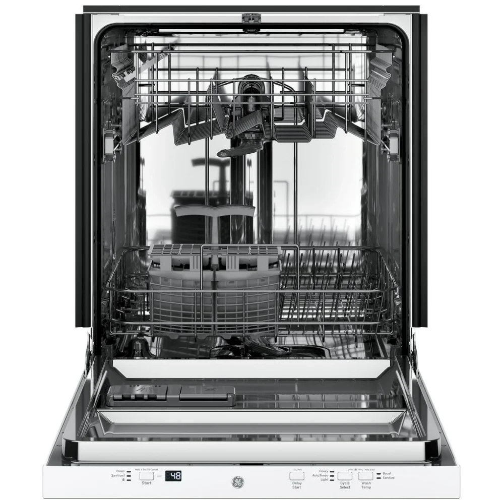 Lave-vaisselle GE blanc à commandes dissimulées - 24 pouces cuve inox 51 dB - GDT225SGLWW – Image 2