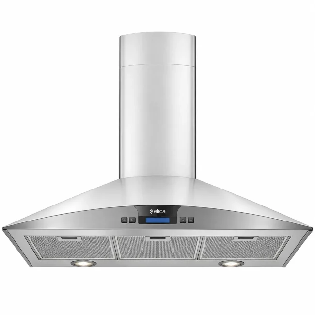Hotte murale Elica Foglia à façade arquée - 36 po, inox, 600 CFM et écran LCD - EFG636SS