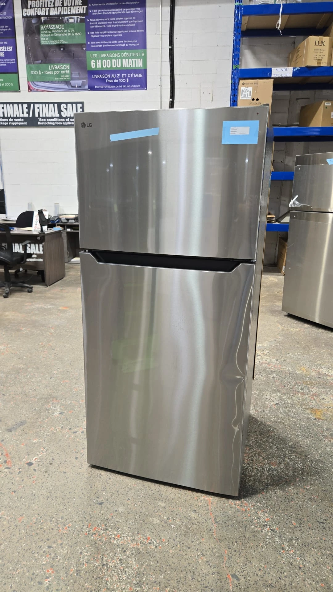 Réfrigérateur LG inox antitraces - 30 pouces 18 pi³ à congélateur supérieur - LT18SO000S – Image 3