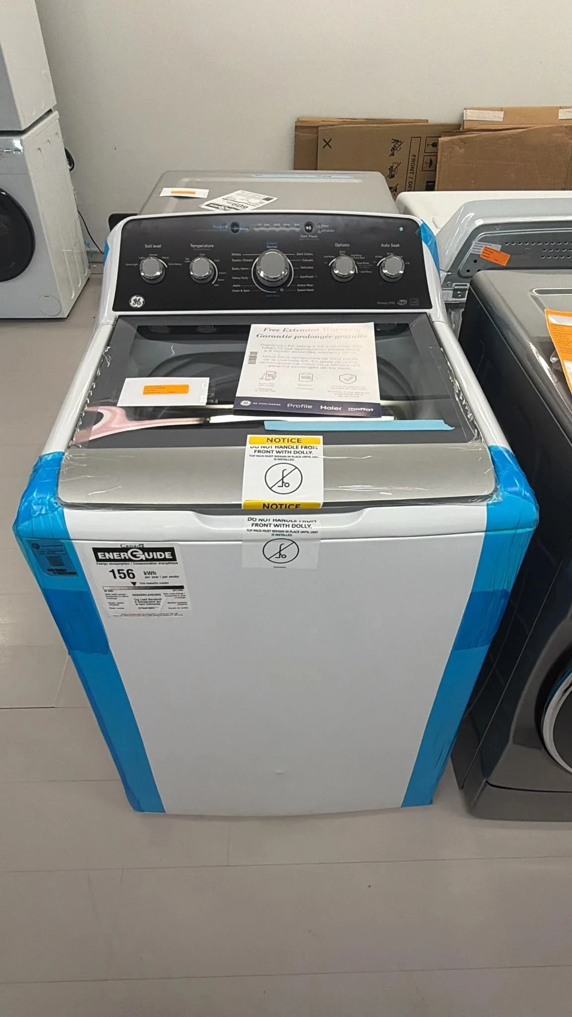Laveuse GE - 27 pouces , 4,9 pi³ , avec agitateur 13 cycles et 6 températures - GTW491BMRWS - Image 5