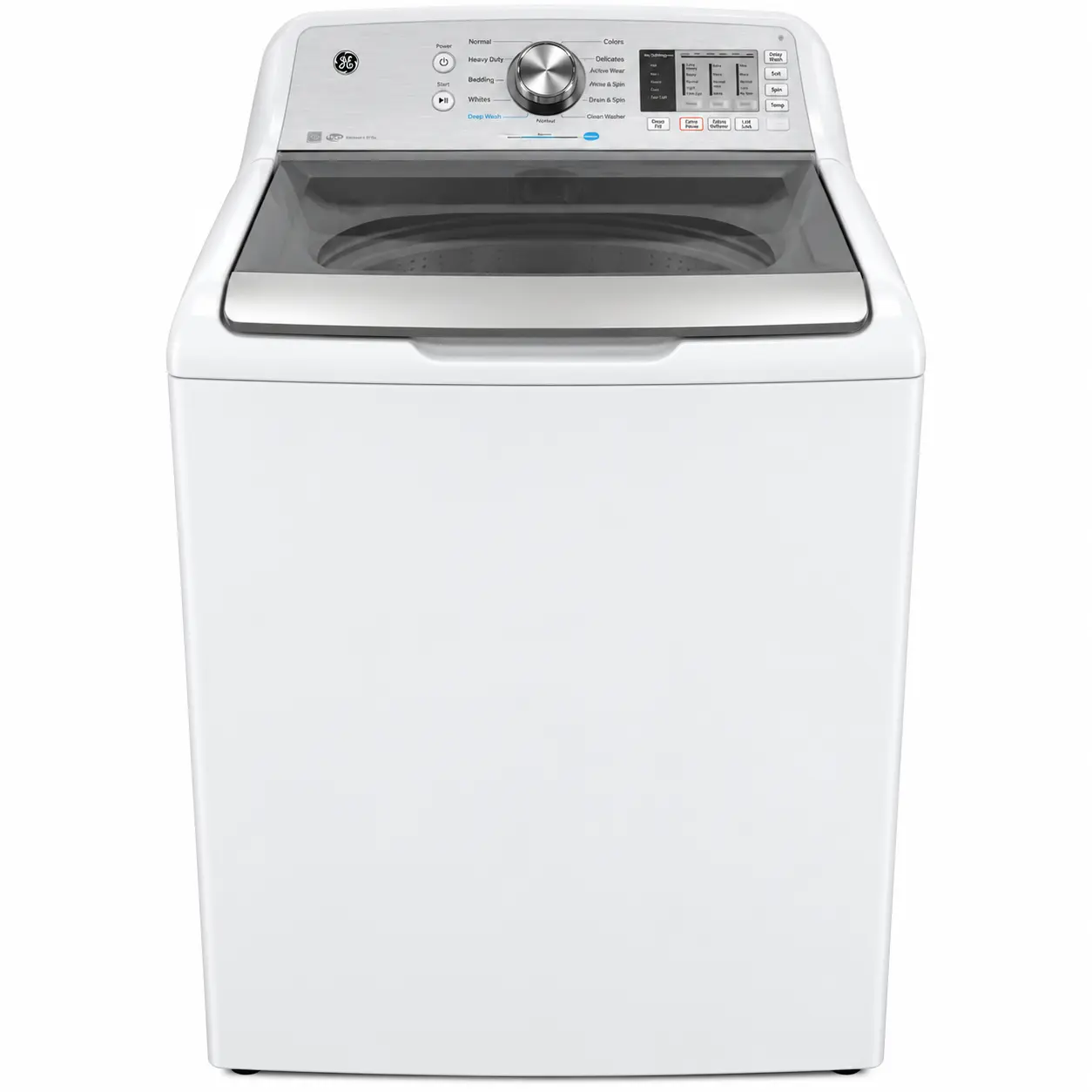 Laveuse GE à chargement vertical - 27 pouces, 5,3 pi³, cycle SaniFresh et finition blanche - GTW680BMRWS