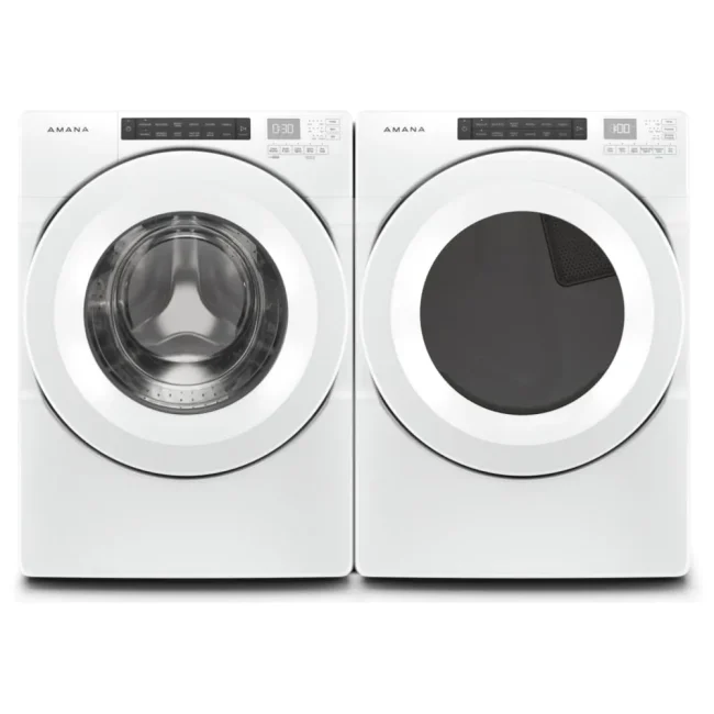 Ensemble laveuse et sécheuse Amana 27 pouces 5,0 et 7,4 pi³ blanc – NFW5800HW & YNED5800HW