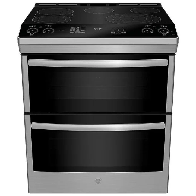 Cuisinière électrique GE Profile à four double - 30 pouces inox, 6,7 pi³, convection et cuisson simultanée - PCS980YMFS