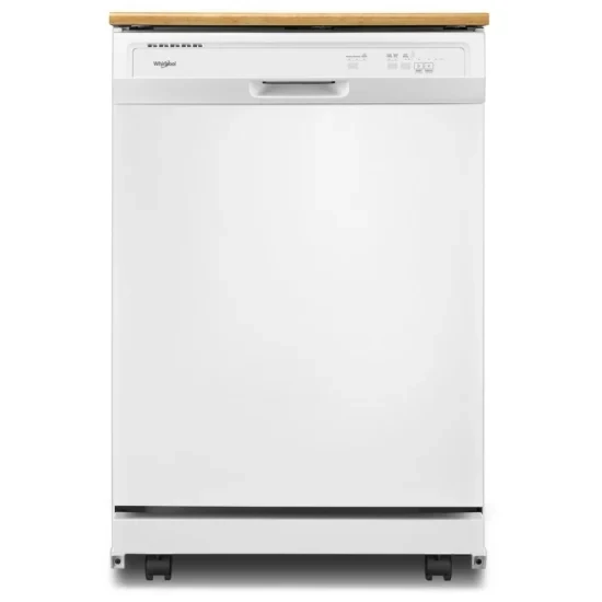 Lave-vaisselle portatif Whirlpool à lavage rapide - 24 po blanc, 12 couverts et cycle 1 heure - WDP370PAHW