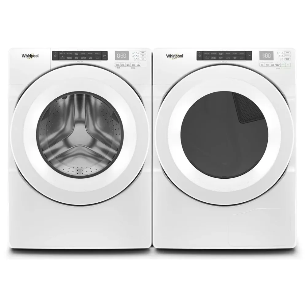 Ensemble laveuse et sécheuse Whirlpool, de 5 pi³ & 7,4 pi³ à chargement frontal – WFW560CHW & YWED560LHW