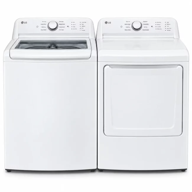 Ensemble laveuse-sécheuse LG - agitateur 4-Way, 4,8 pi³ & Sensor Dry - WT6105CW & DLE6100W