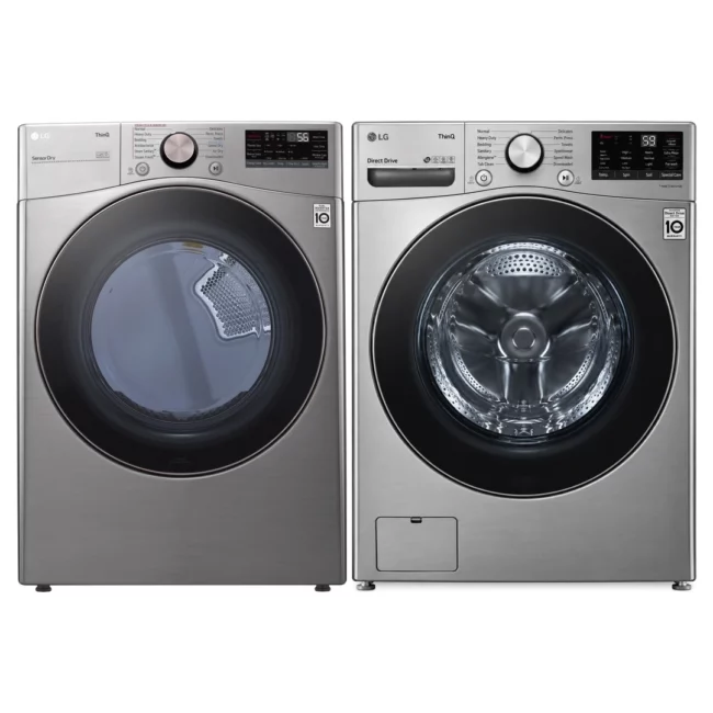 Ensemble laveuse et sécheuse LG – laveuse frontale intelligente 4,5 pi³ et sécheuse électrique 7,4 pi³ avec vapeur – WM3600HVA & DLEX3850V