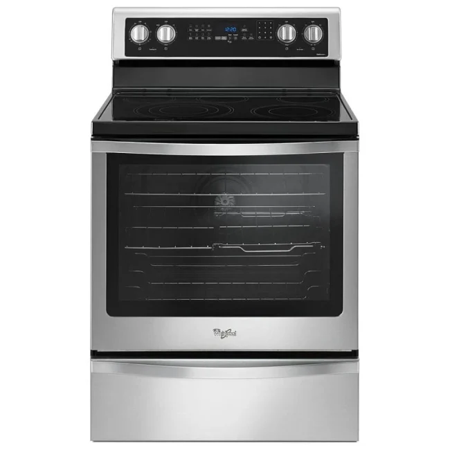 Cuisinière électrique Whirlpool inox - 30 pouces avec four 6,4 pi³ et triple FlexHeat - YWFE745H0FS