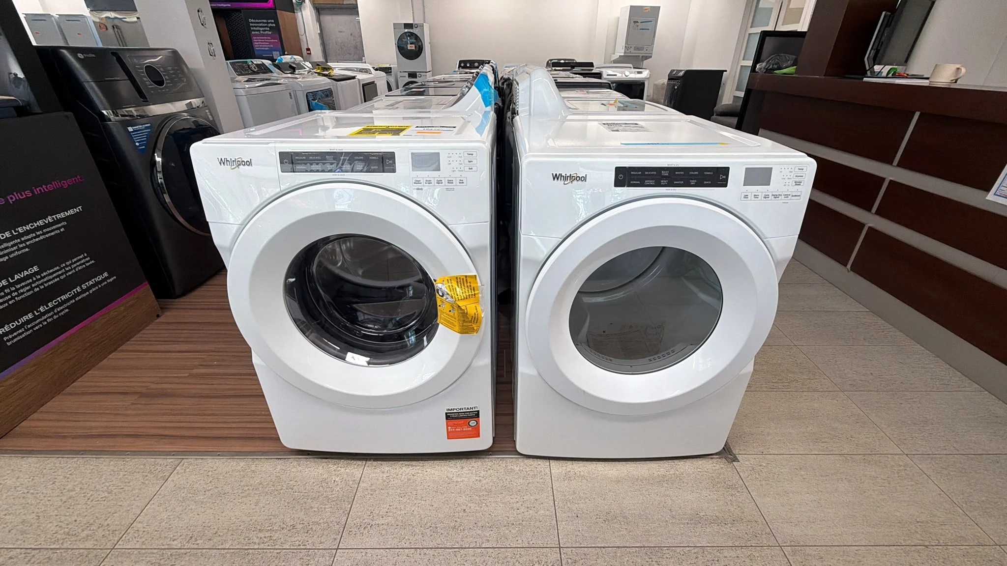 Ensemble laveuse et sécheuse Whirlpool, de 5 pi³ & 7,4 pi³ à chargement frontal – WFW560CHW & YWED560LHW – Image 5
