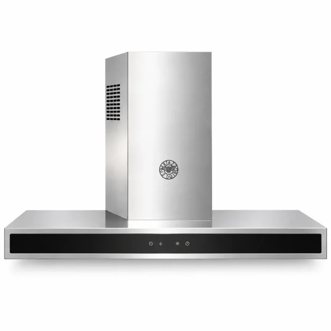 Hotte murale Bertazzoni à façade en verre noir - 30 pouces, inox et aspiration 600 CFM - KG30X