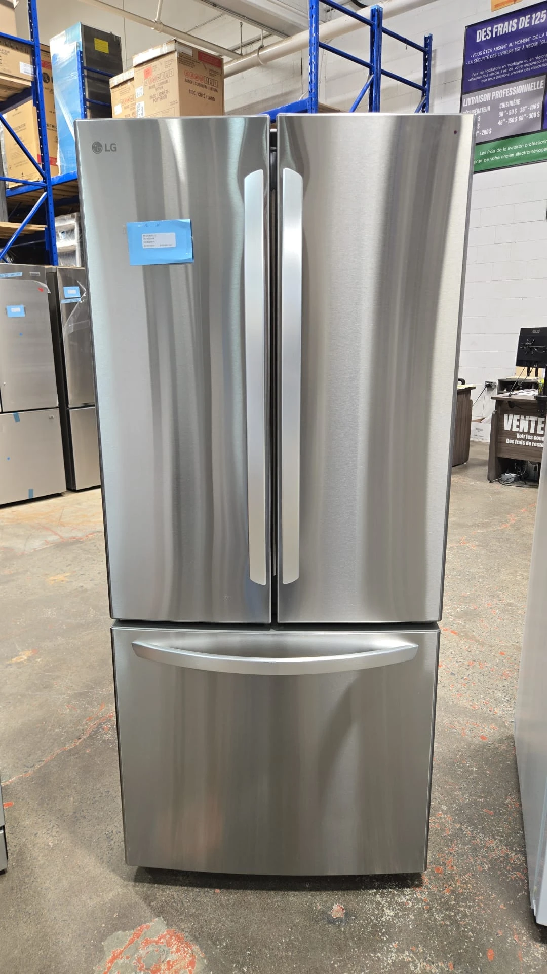 Réfrigérateur LG inox 30 pouces à portes françaises - 21,8 pi³ avec congélateur-tiroir - LRFNS2200S – Image 3