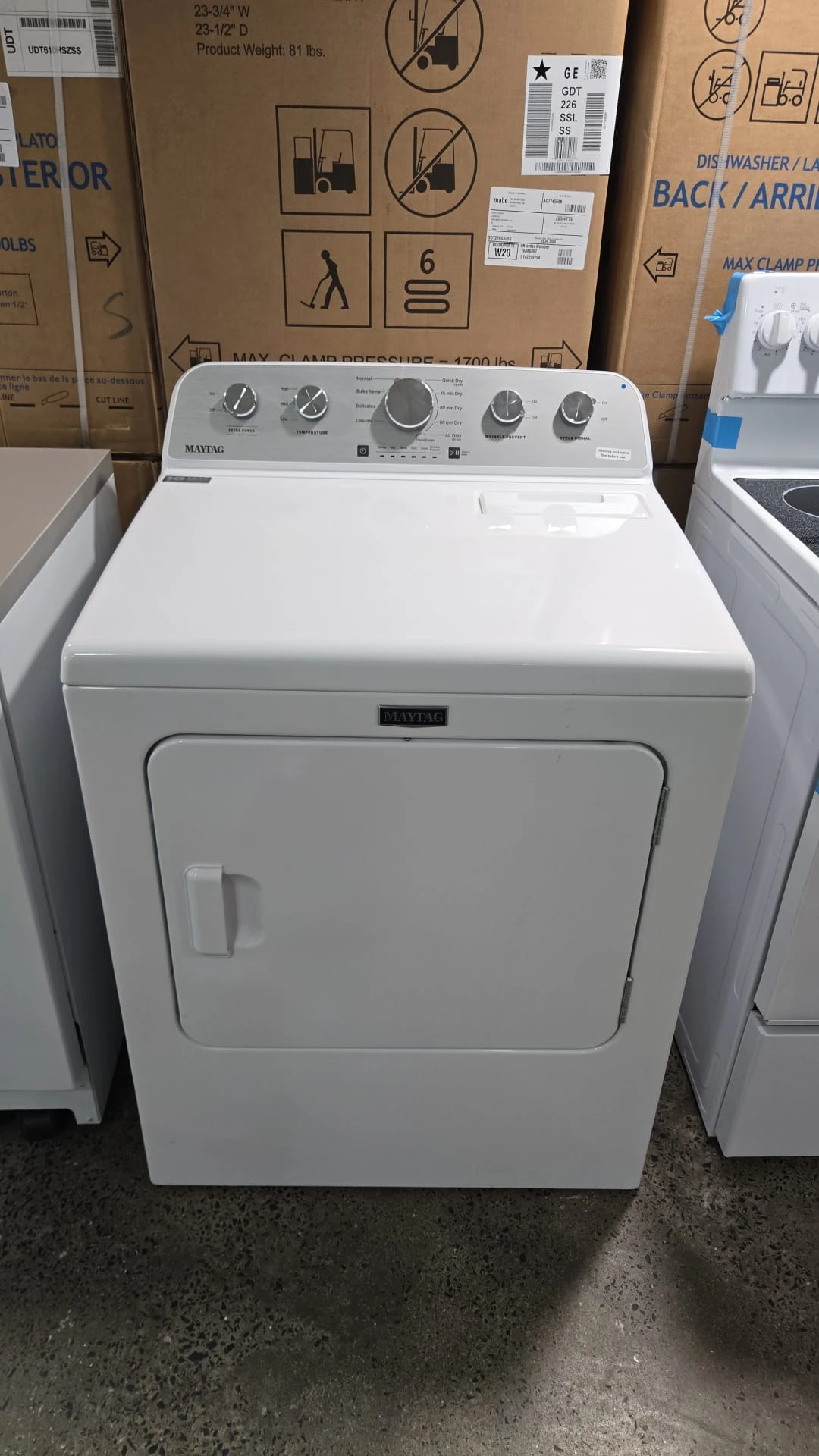 Sécheuse électrique Maytag blanche 29 pouces - 7 pi³ avec Extra Power et séchage intelligent - YMED5030MW – Image 3