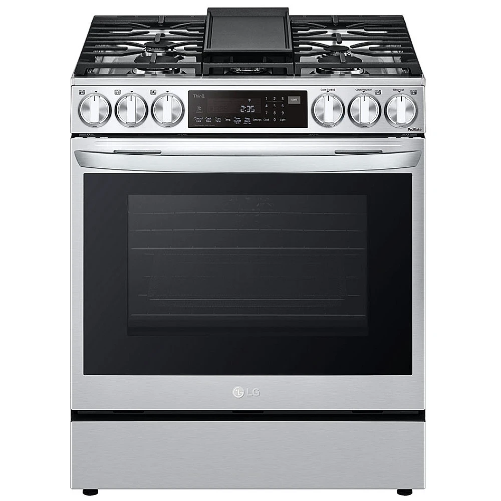 Cuisinière à gaz LG 30 pouces - four 6,3 pi³, 20 000 BTU et InstaView - LSGL6335F